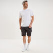 Bermuda cargo molleton taille &eacute;lastiqu&eacute;e gris fonc&eacute; homme