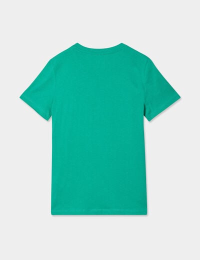 T-shirt droit manches courtes coton vert menthe garçon