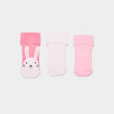 Lot 3 paires chaussettes d'int&eacute;rieur rose b&eacute;b&eacute; fille
