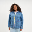 Veste surchemise en jean denim stone femme grande taille