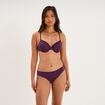 Culotte invisible &agrave; dentelle prune femme