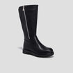 Bottes crantées zippées à bout rond noir fille