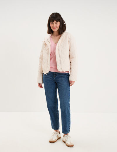 Veste matelass&eacute;e taille ajustable ivoire femme
