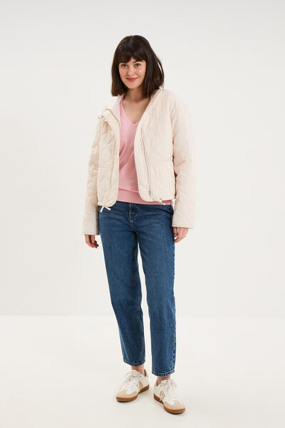 Veste matelass&eacute;e taille ajustable ivoire femme