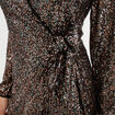 Robe portefeuille noeud et sequins terracotta femme
