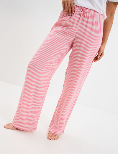Pantalon de pyjama fluide rose femme