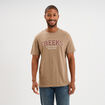 T-shirt droit manches courtes coton taupe homme