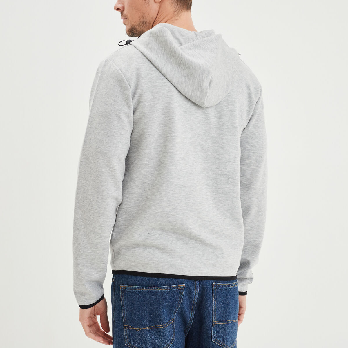 Sweat zippé à capuche Liberto gris homme
