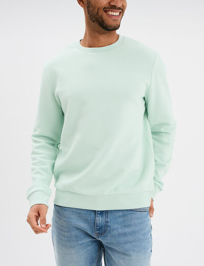 Sweat avec col rond vert pastel homme