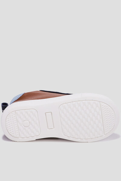 Bottillons zippés en cuir camel bébé garçon