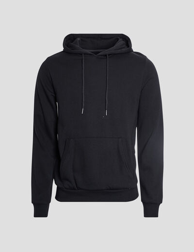 Sweat molleton à capuche hoodie noir homme