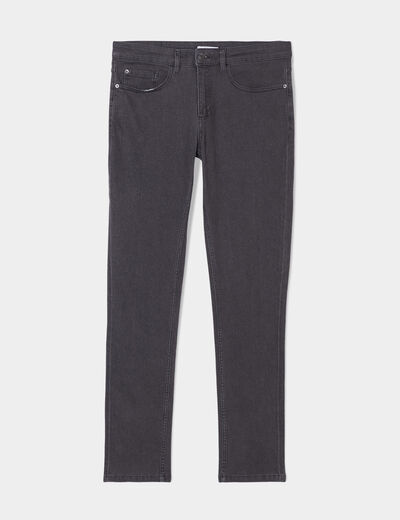 Jeans skinny 5 poches denim gris homme