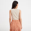 Body sans manches côtelé coton beige femme