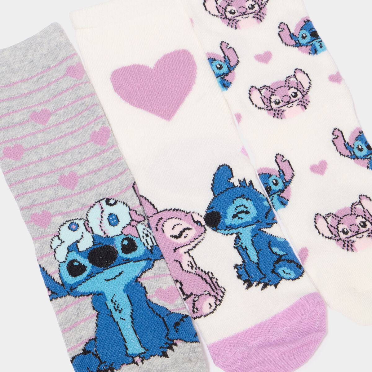 Lot 3 paires chaussettes Stitch multicolore fille