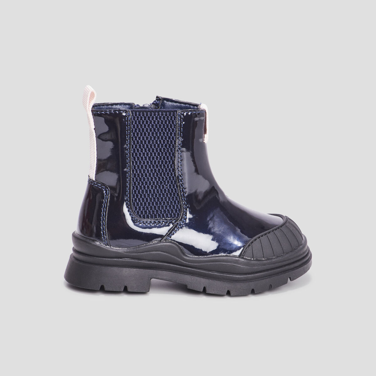 Bottines vernies crantées noir bébé fille