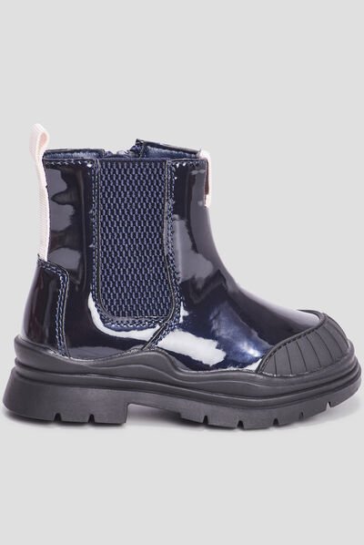 Bottines vernies crantées noir bébé fille