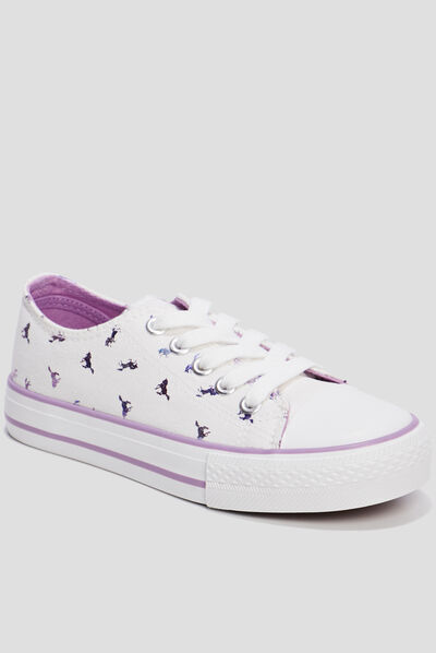 Tennis en toile à lacets Creeks blanc fille