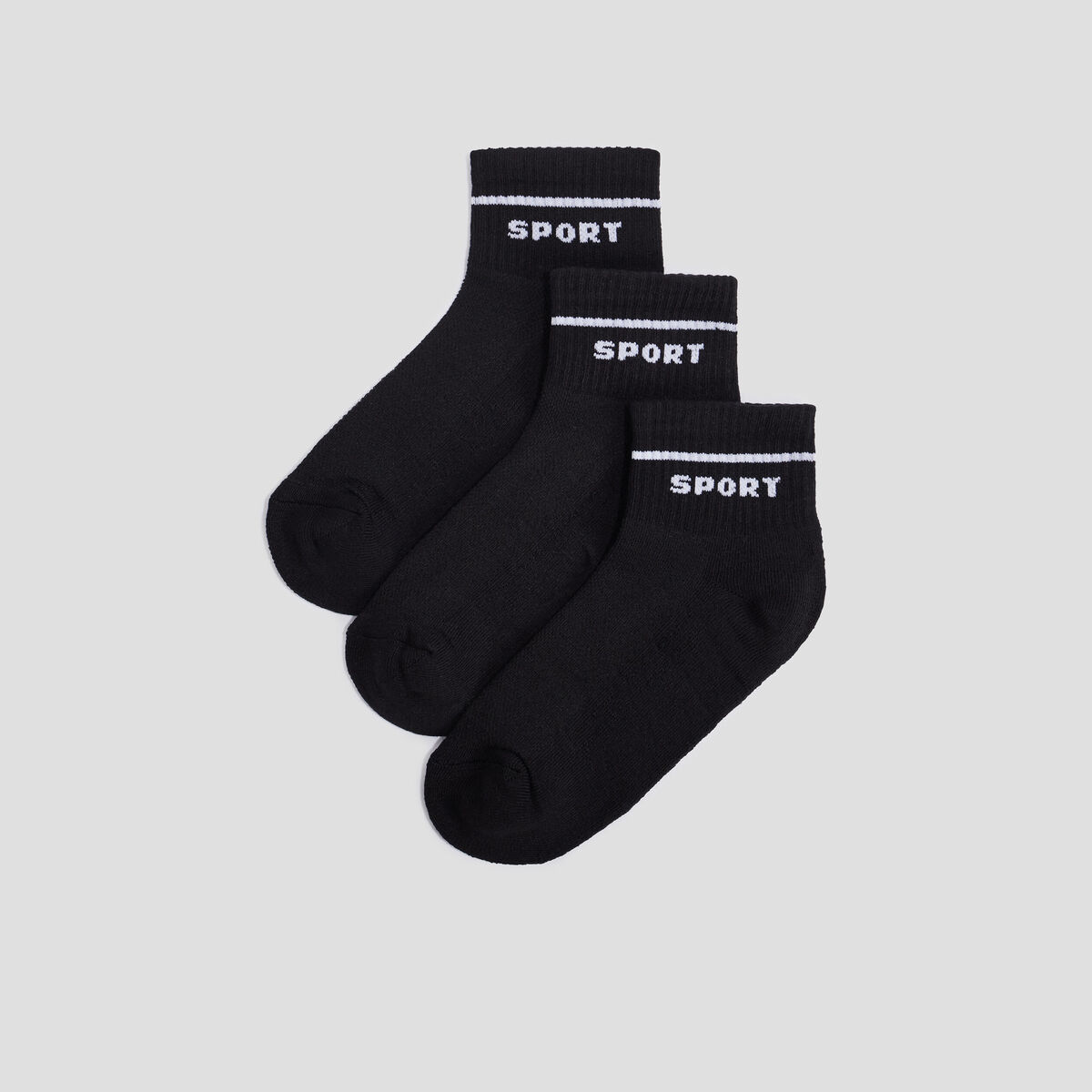 Lot 3 paires de chaussettes de sport noir homme
