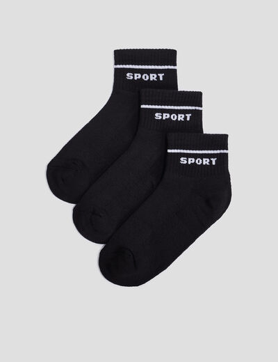 Lot 3 paires de chaussettes de sport noir homme