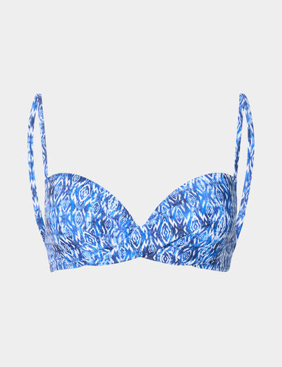 Haut de maillot de bain corbeille bleu femme