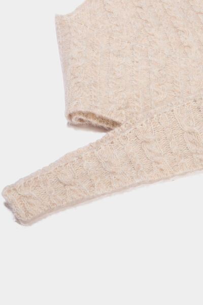 Cagoule avec &eacute;charpe int&eacute;gr&eacute;e beige femme