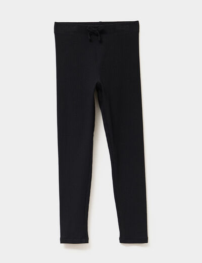 Legging côtelé coton noir fille