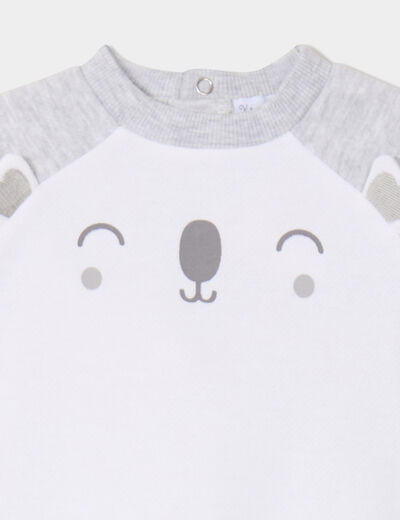 Ensemble 3 pièces avec bonnet coton gris clair mixte