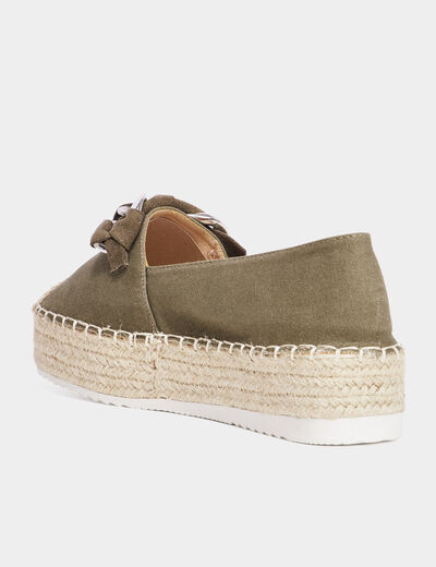 Espadrilles plateformes à boucle Liberto vert kaki femme