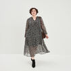 Robe longue évasée manches longues noir femme grande taille