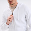 Sweat zipp&eacute; molleton &agrave; capuche blanc homme