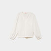 Blouse broderie anglaise manches longues blanc femme