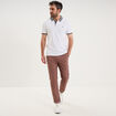 Pantalon chino slim stretch vieux rose homme