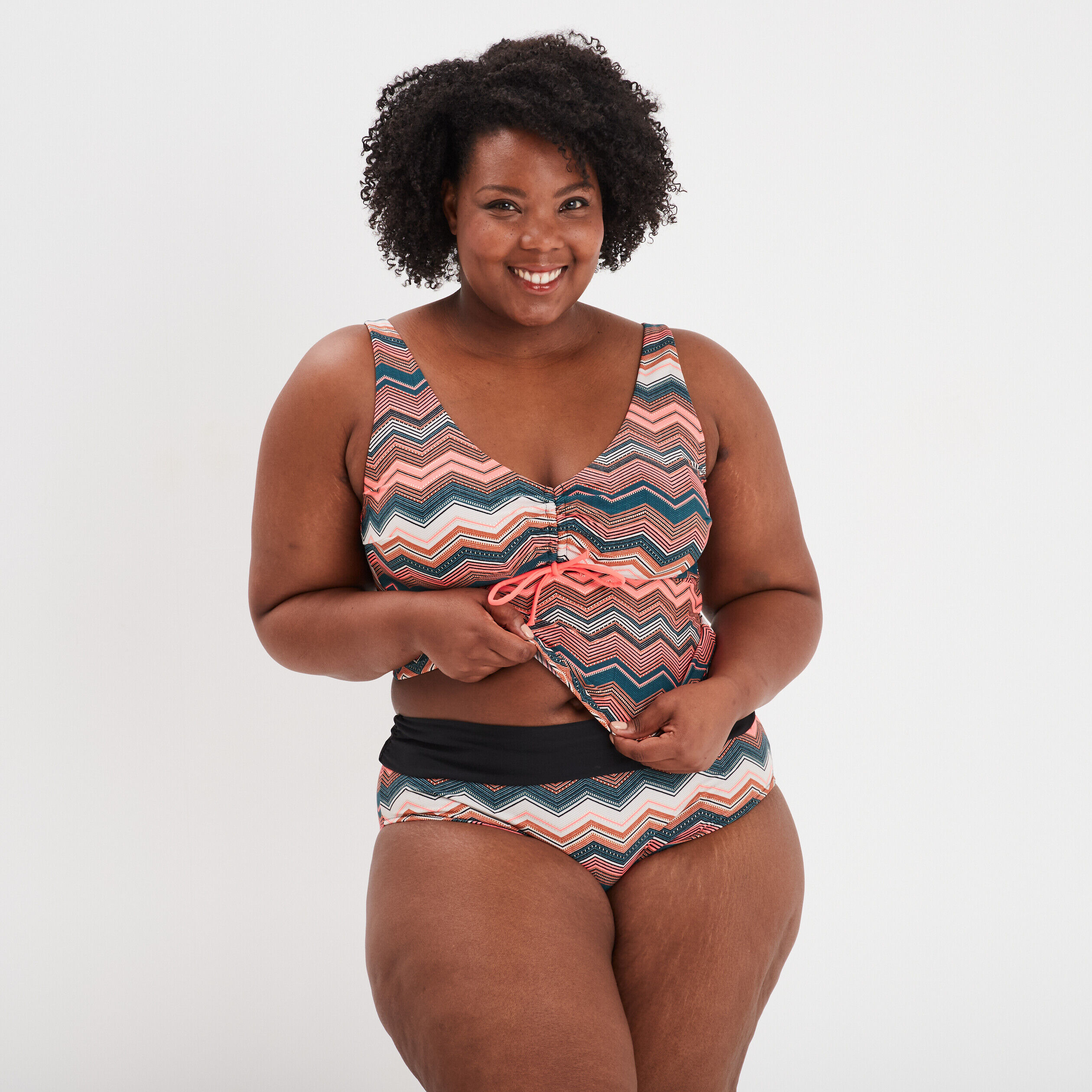 Haut de maillot de bain tankini bleu pétrole femme grande taille WAMEA BEACH