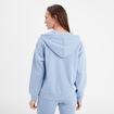 Sweat zippé à capuche bleu clair femme