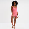 Bas de pyjama short détails dentelle rouge femme