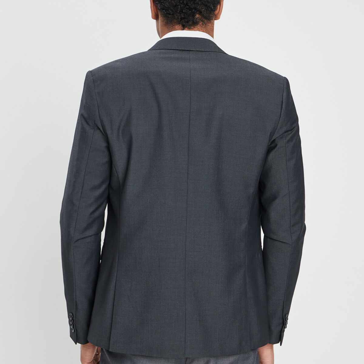 Veste ajustée boutonnée gris foncé homme