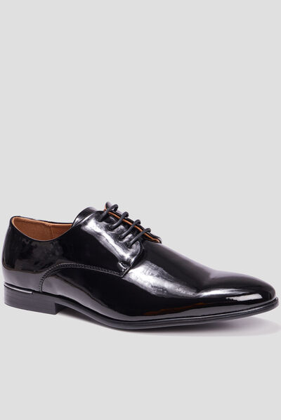 Derbies vernies à lacets Delson noir homme
