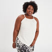 Débardeur dentelle encolure américaine blanc femme grande taille