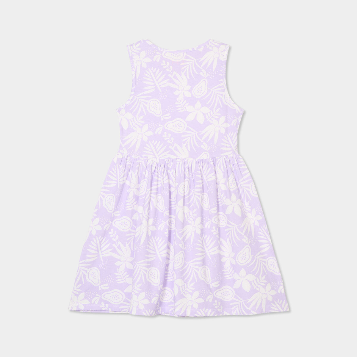 Robe patineuse sans manches coton parme fille