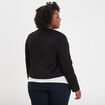 Veste en suédine manches longues noir femme grande taille