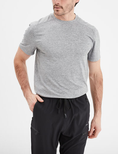 T-shirt technique outdoor léger Trappeur gris clair homme