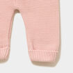 Pantalon tricot coton rose poudr&eacute;e b&eacute;b&eacute;