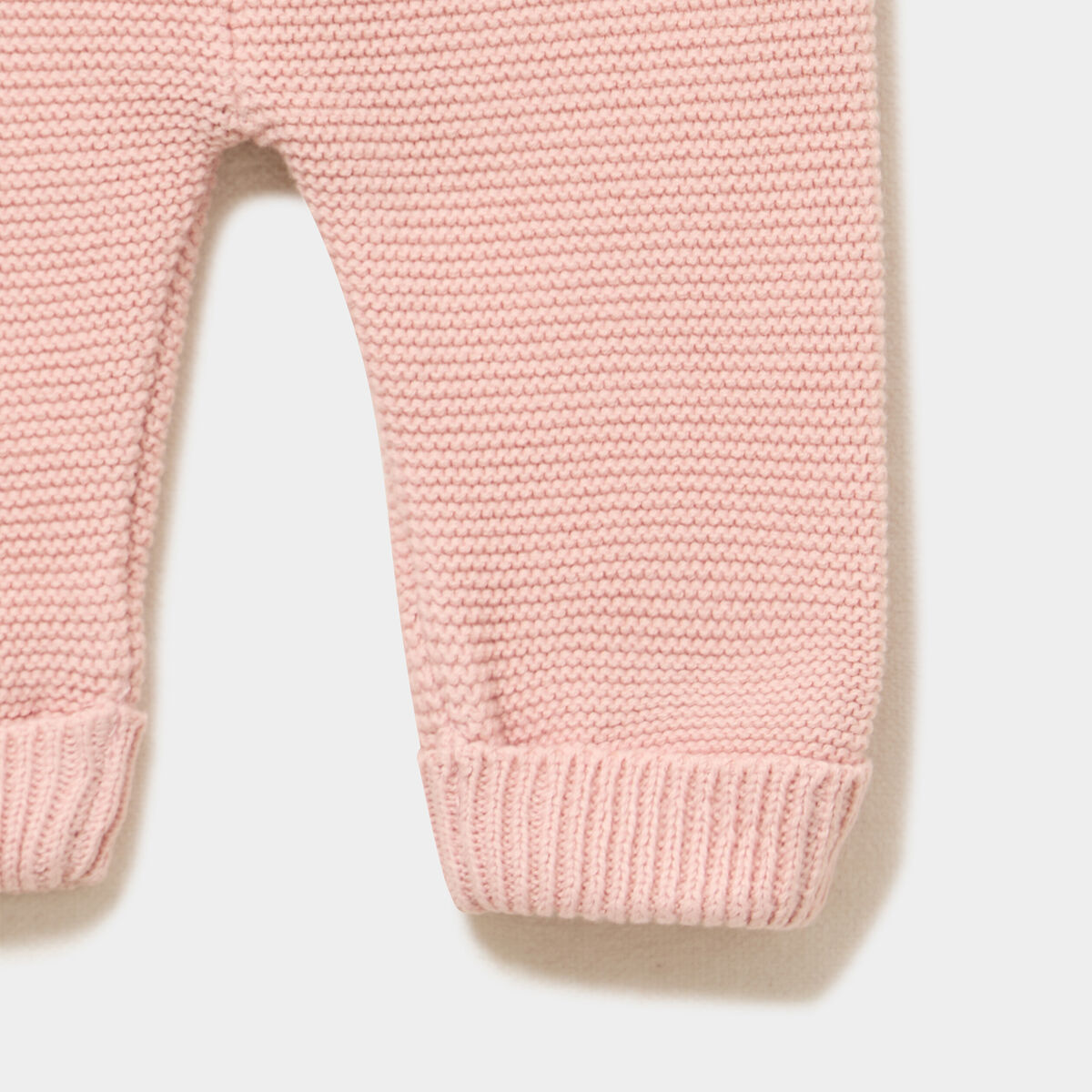 Pantalon tricot coton rose poudr&eacute;e b&eacute;b&eacute;