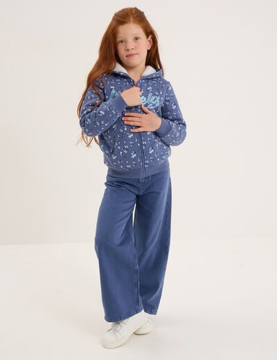 Pantalon large 5 poches coton Creeks bleu gris fille