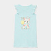 Chemise de nuit manches &agrave; volants coton vert fille