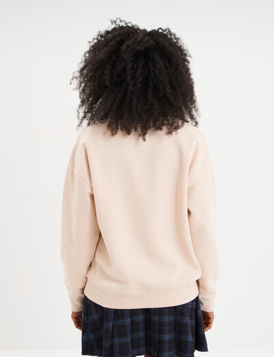 Sweat oversize manches longues sable femme