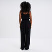 Combinaison pantalon fluide en crêpe noir femme