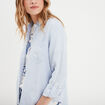 Chemise en lin mélangé bleu lavande femme