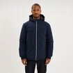 Blouson r&eacute;versible &agrave; capuche zipp&eacute; bleu marine homme