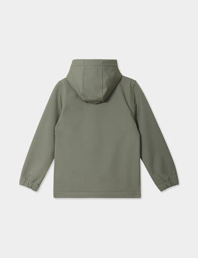 Parka zippée à capuche vert kaki garçon